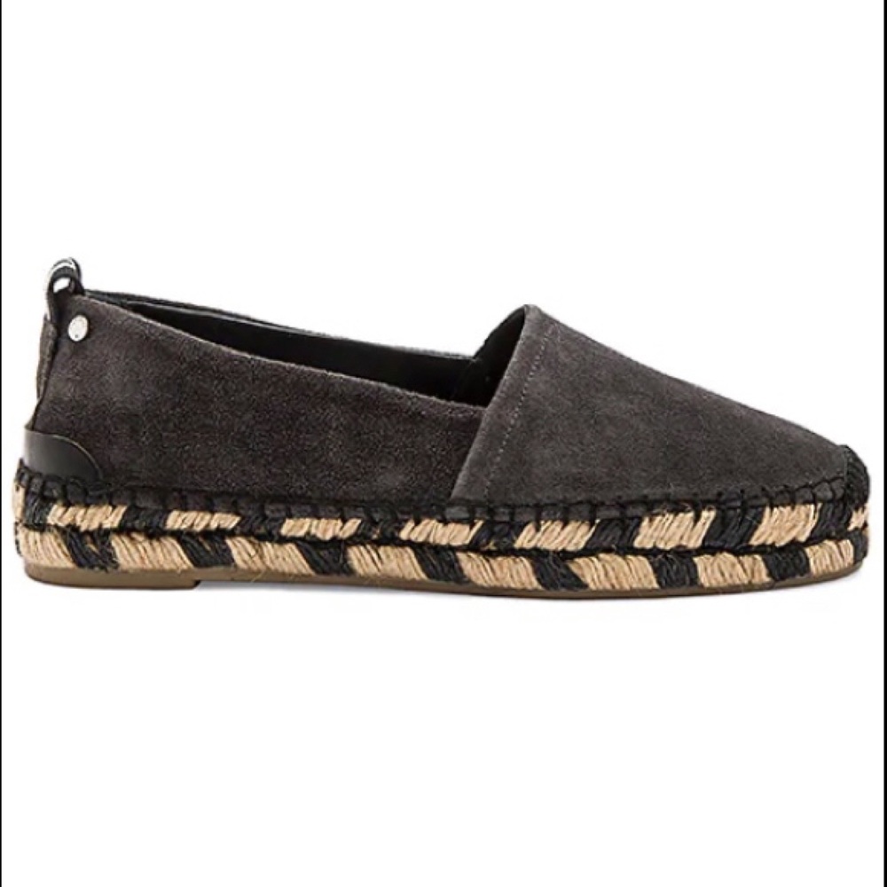 rag & bone Black Suede Espadrille Flats